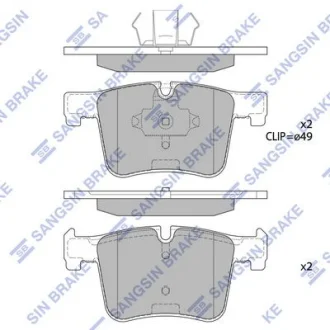 Колодки гальмівні передні BMW 3 (F30, F35, F80) (12-) HI-Q Hi-Q (SANGSIN) SP2344