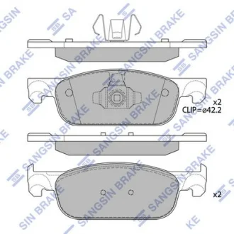 Колодки гальмівні передні (155.1*49*17) Renault Logan (12-), Clio IV (12-) HI-Q Hi-Q (SANGSIN) SP4054