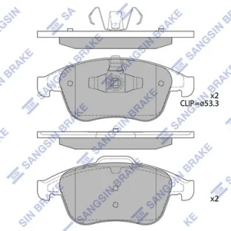 Колодки гальмівні передні Renault Laguna (07-), Scenic III (09-) HI-Q Hi-Q (SANGSIN) SP4055