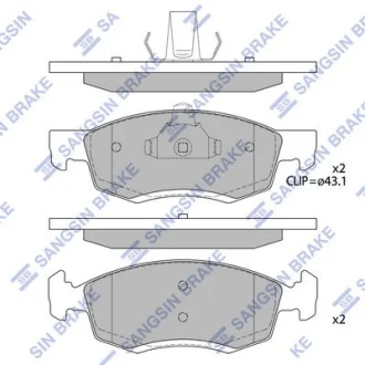 Колодки гальмівні передні Renault Logan (04-) HI-Q Hi-Q (SANGSIN) SP4099