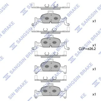 Колодки гальмівні передні Audi A4 (15-), A5 (19-) HI-Q Hi-Q (SANGSIN) SP4111