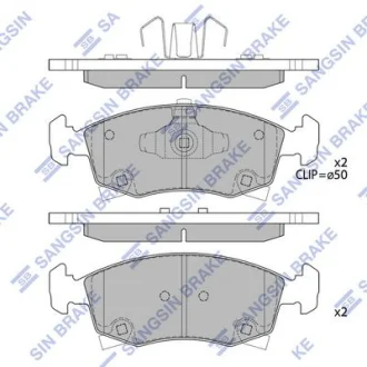 Колодки гальмівні передні Fiat 500 E (13-) HI-Q Hi-Q (SANGSIN) SP4122