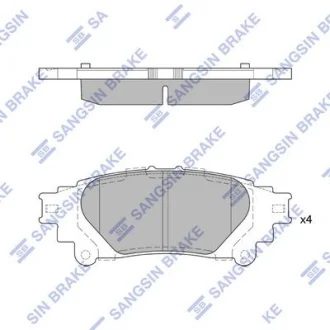 Колодки гальмівні задні Lexus IS250 (13-), Prius (11-) HI-Q Hi-Q (SANGSIN) SP4131