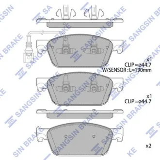Колодки гальмівні передні VW Multivan V (12-) HI-Q Hi-Q (SANGSIN) SP4203