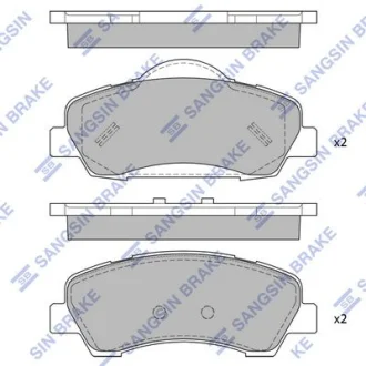 Колодки гальмівні передні Citroen C4 Cactus (14-), C-Elysee (12-) HI-Q Hi-Q (SANGSIN) SP4208