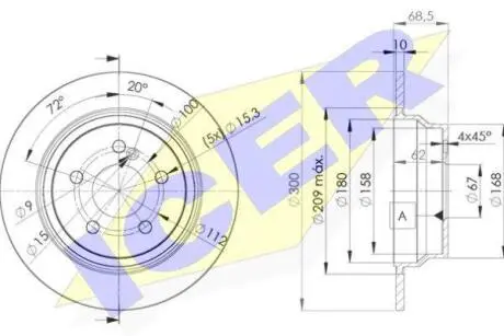 Диск гальмівний (задній) MB E-class (W211/W212/S211/S212) 02-17 (300x10) ICER 78BD0413-2
