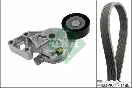 Комплект ремня генератора VW T5 1.9 TDI 03-09 (6DPK1195) INA 529046510