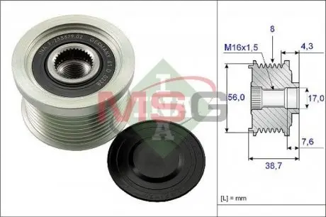 Муфта генератора JOHN DEERE 6030 535 0131 10 INA 535013110
