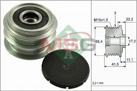 Шкив генератора Renault Clio III/IV 1.2 16V 05- INA 535 0269 10
