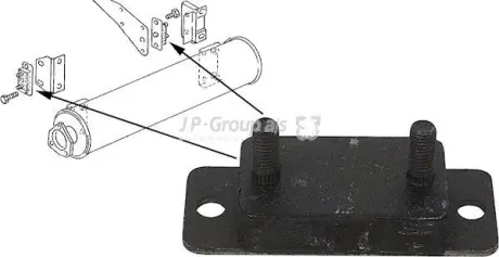 Кріплення труби вихлопної VW TRANSPORTER JP GROUP 1121603600