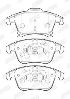 Гальмівні колодки пер. Galaxy III/Mondeo V/S-Max 14- (ATE) Jurid 573674J