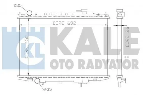 Радиатор охлаждения Nissan NP300 (08-), Pick Up (98-) 2.5D OTO RADYATOR Kale 362900
