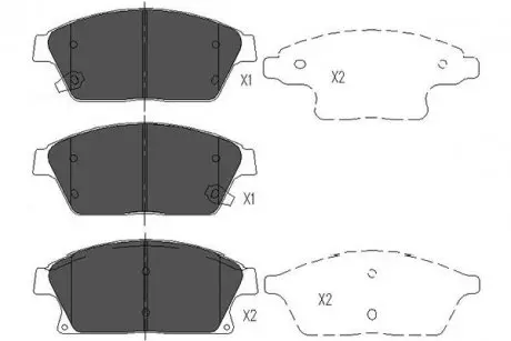 Комплект гальмівних колодок KAVO PARTS KBP-1014