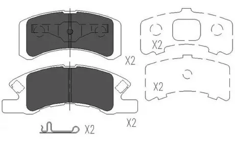 Комплект гальмівних колодок (дискових) KAVO PARTS KBP-1511