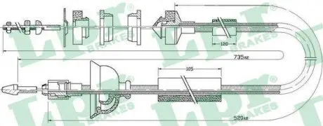 Трос зчеплення LPR C0323C