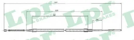 Трос ручного гальма LPR C0964B