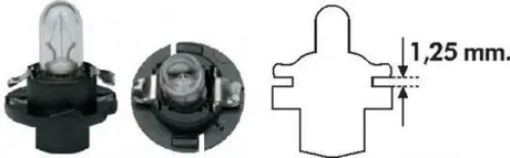 Автолампа 12V 1.2W BX8.4d Black (в щиток приборов) (PBX4 1,2W 12) MAGNETI MARELLI 002053000000