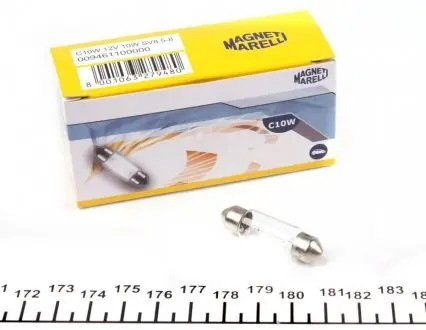Автолампа C10W 12V 10W SV8.5-8 Standard (L=38/d=10.5) (C10W 12V) MAGNETI MARELLI 009461100000