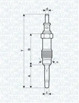 Свічка розжарювання MB Sprinter 2.9TDI OM602 96-00 (UX23A) MAGNETI MARELLI 062900046304