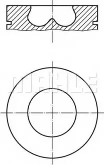 Поршень з кільцями FORD 90.4 TRANSIT 2.4 TDCI 2004- (MAHLE) MAHLE / KNECHT 013 PI 00107 002