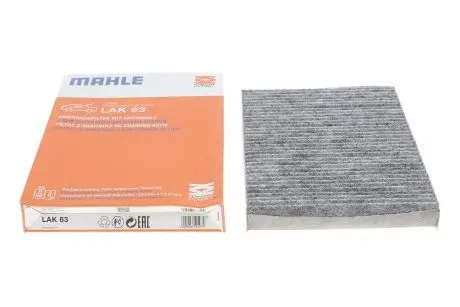 Фильтр салона VW Golf IV/Skoda Octavia/Audi A3 1.0-3.2 92-10 MAHLE / KNECHT LAK 63