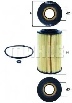 Масляный фильтр Hyundai Accent/Elantra/i20/i30/i40/Tucson / Kia Ceed/Spartage 1.1-1.7 CRDi 06- MAHLE / KNECHT OX773D