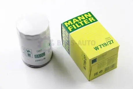 Фільтр масляний Ford Transit Connect 1.8 16V 02-13/Mazda CX-9 3.5/3.7 07-/Jeep Cherokee 3.7 V6 01- MANN W 719/27