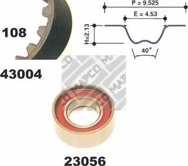 Комплект ГРМ Fiat Punto 1.2 94-99 MAPCO 23004