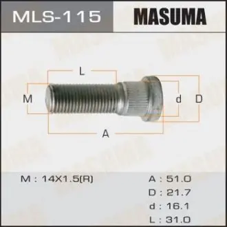Шпилька колеса (MLS-115) MASUMA MLS115
