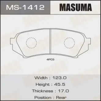 Колодки тормозные задн TOYOTA LAND_CRUISER 200 MASUMA MS1412