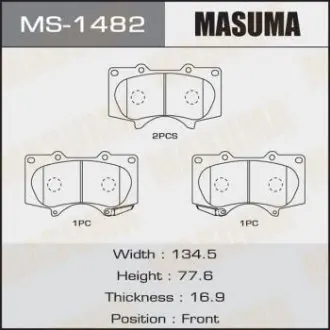 Колодка тормозная передняя Mitsubishi Pajero (06-)/ Toyota Hilux (11-), Land Cruiser Prado (02-09) MASUMA MS1482