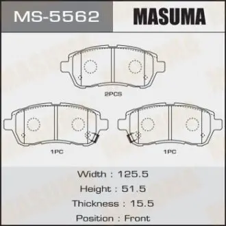 Колодки тормозные передн AN-754WK, NP5030, P16013 MASUMA MS5562