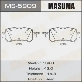 Колодка тормозная задняя Mazda CX-5 (11-) MASUMA MS5909