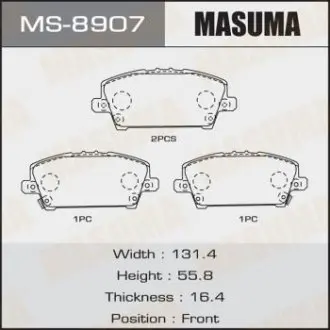 Колодки тормозные передн HONDA CIVIC IX MASUMA MS8907