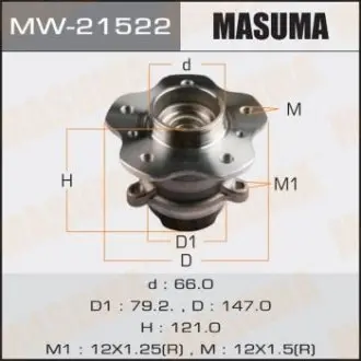 Ступица колеса заднего в сборе с подшипником Nissan Qashqai (13-) 2WD (с ABS) MASUMA MW21522