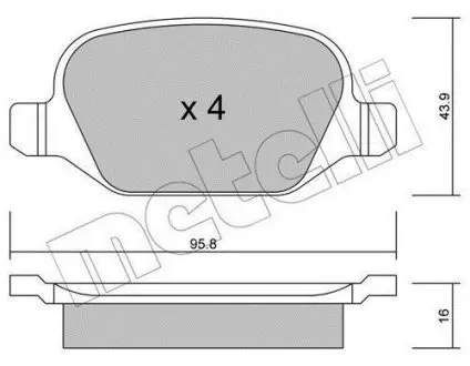 Тормозные колодки (задние) Fiat Linea/Lancia Lybra/Alfa Romeo 147/156 99- Metelli 22-0324-1