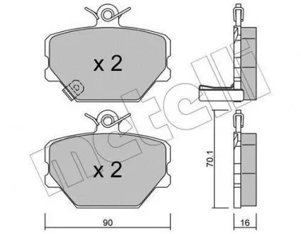 Комплект тормозных колодок (дисковых) Metelli 22-0341-0