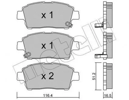 Комплект гальмівних колодок (дискових) Metelli 22-0423-0