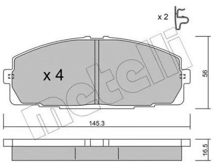 Колодки тормозные (передние) Toyota Hiace III/IV-06 Metelli 22-0434-0
