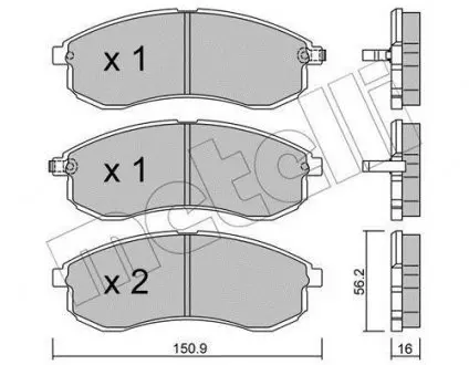 Колодки гальмівні (передні) Mitsubishi L200 III 96-07 Metelli 22-0482-0