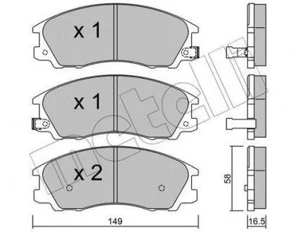 Колодки тормозные (передние) Hyundai Terracan 01-06 Metelli 22-0506-0