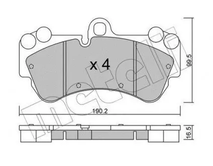 Колодки тормозные (передние) Porsche Cayenne/VW Touareg 02-10 Metelli 22-0653-0