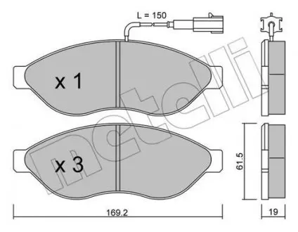 Колодки гальмівні (передні) Citroen Jumper/Fiat Ducato/Peugeot Boxer 06- Metelli 22-0708-0