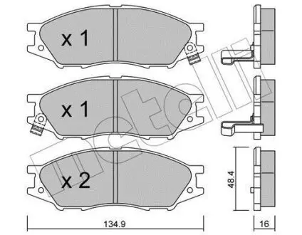 Колодки тормозные (передние) Nissan Almera II 02-/Sunny 00-03 Metelli 22-0810-0