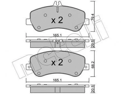 Комплект тормозных колодок (дисковых) Metelli 22-0825-0