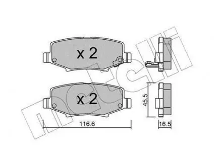Колодки тормозные (задние) Jeep Cherokee 08-/Compass 06-/Wrangler 07-/Dodge Nitro 06-12 Metelli 22-0863-0