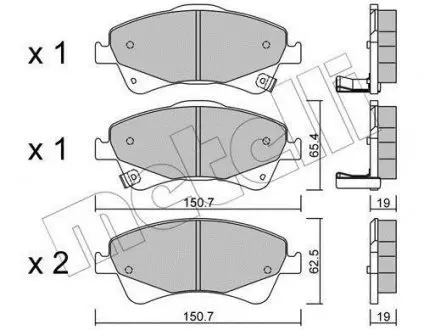 Колодки тормозные (передние) Toyota Avensis/Verso 08-18/Auris 06-15 Metelli 22-0878-0