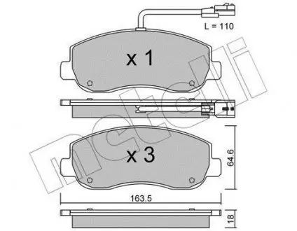 Колодки тормозные (передние) Renault Master III/Opel Movano B/Nissan NV400 10-(+датчик) Metelli 22-0898-0