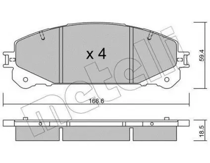 Колодки тормозные (передние) Lexus NX 14-/Toyota Rav 4 12- Metelli 22-0938-1