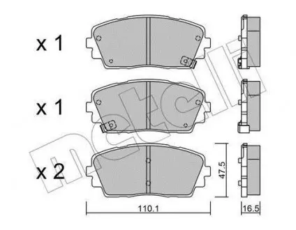 Колодки тормозные (передние) Kia Picanto 11- Metelli 22-0941-0